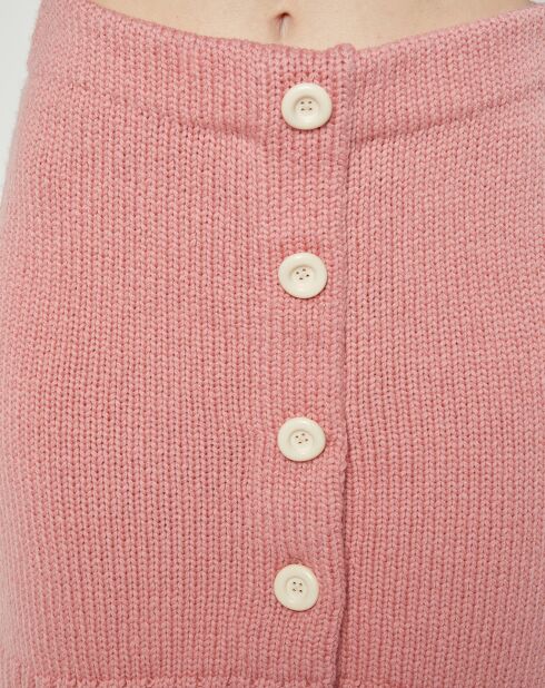 Jupe tricotée en Laine mélangée rose