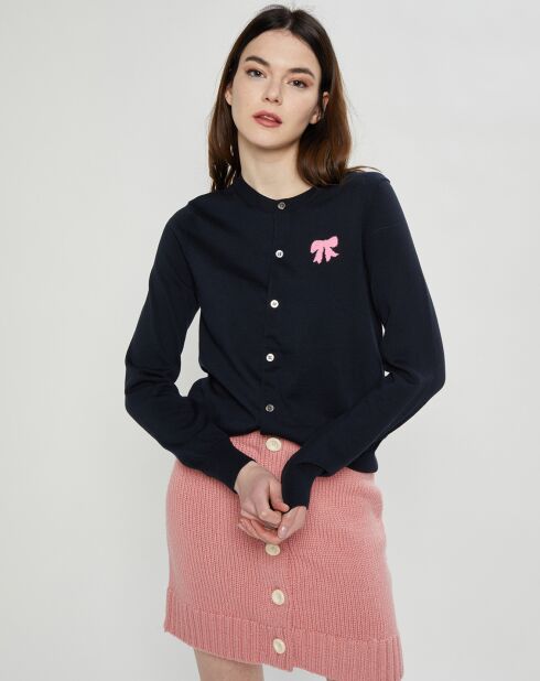 Jupe tricotée en Laine mélangée rose