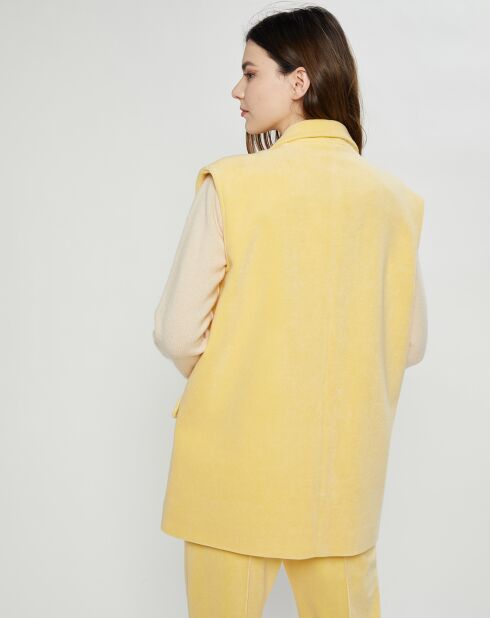 Veste sans manches en éponge Terry Cloth jaune