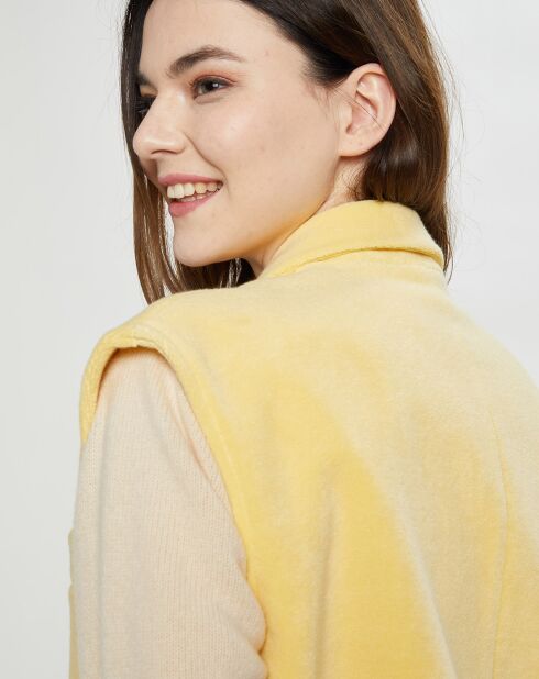 Veste sans manches en éponge Terry Cloth jaune