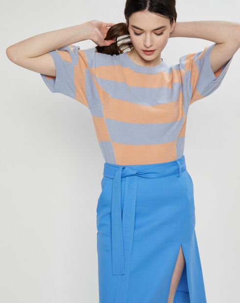 Pull en Cachemire & Laine Jumper rayé bleu/orange