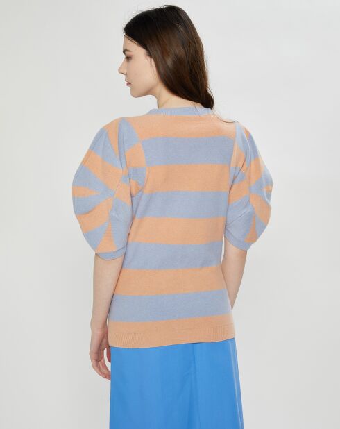 Pull en Cachemire & Laine Jumper rayé bleu/orange