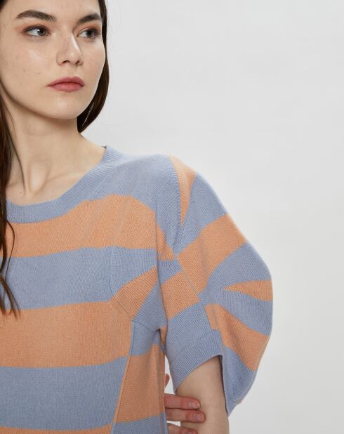 Pull en Cachemire & Laine Jumper rayé bleu/orange