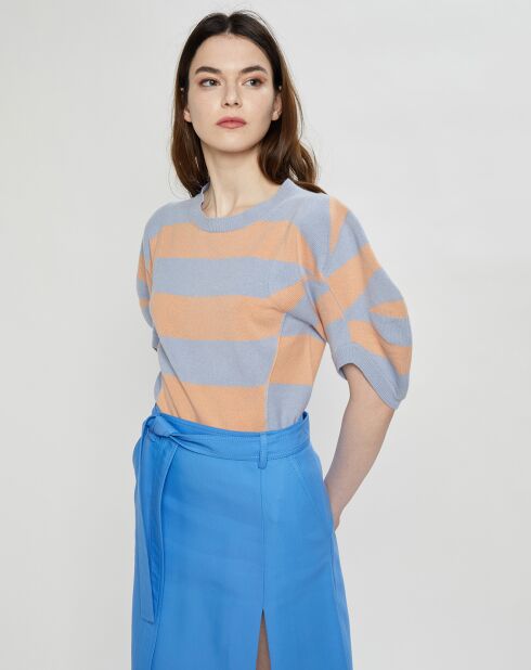 Pull en Cachemire & Laine Jumper rayé bleu/orange