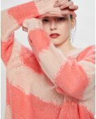 Pull en Mohair, Laine & Alpaga mélangés Oversized rose clair