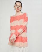 Pull en Mohair, Laine & Alpaga mélangés Oversized rose clair