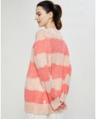 Pull en Mohair, Laine & Alpaga mélangés Oversized rose clair