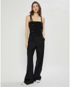 Top 100% Soie Whit noir
