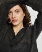 Cardigan fin en Mohair & Laine mélangés anthracite