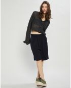 Cardigan fin en Mohair & Laine mélangés anthracite