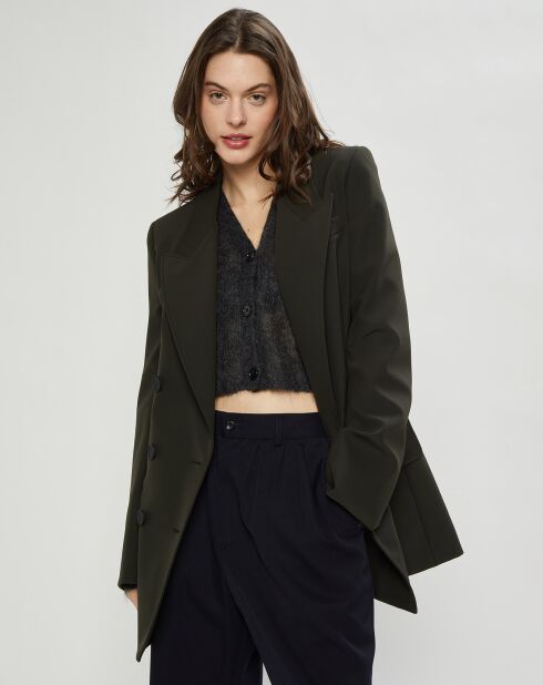 Veste Double Breasted kaki foncé