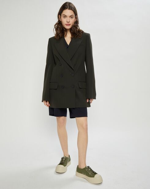 Veste Double Breasted kaki foncé