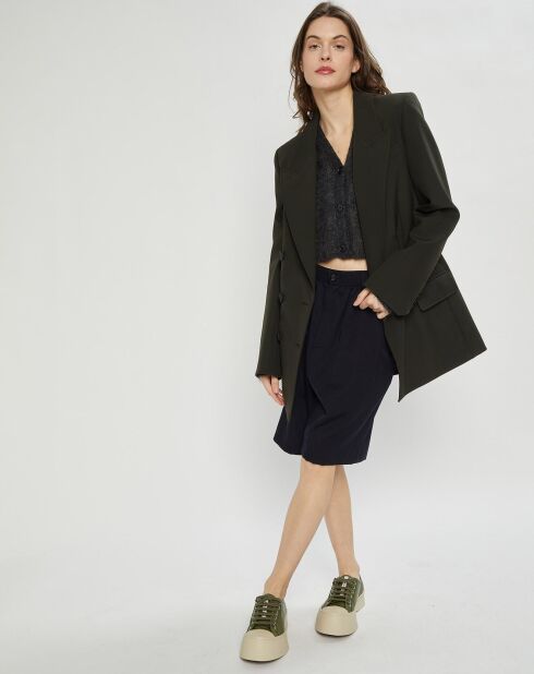 Veste Double Breasted kaki foncé