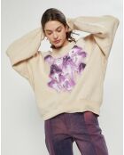 Sweat Fa-Ux imprimé beige/violet