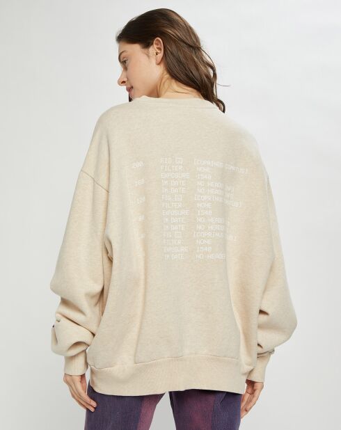 Sweat Fa-Ux imprimé beige/violet