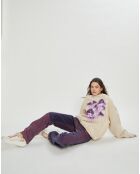 Sweat Fa-Ux imprimé beige/violet