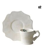 2 Tasses à café Rêve de Chine blanches - 7.2x5.5x9.5 cm