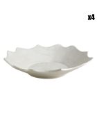 4 Coupes festonnées petit modèle Rêve de Chine blanche - D.20 cm