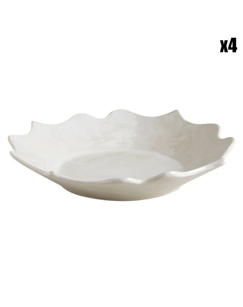 4 Coupes festonnées Rêve de Chine blanches - D.26 cm