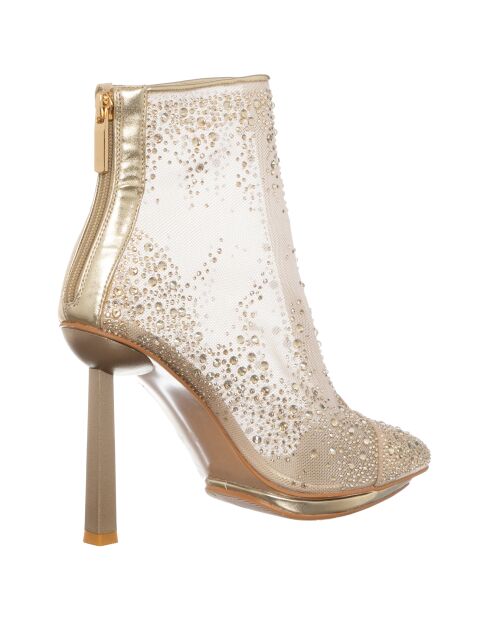 Bottines Reta dorées - Talon 11 cm