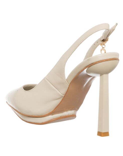 Ecrufarbene Slingbacks von Fao - 11 cm Absatz