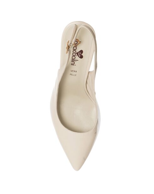 Ecrufarbene Slingbacks von Fao - 11 cm Absatz