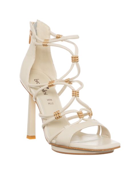 Beige/gouden Doha-sandalen - hak van 11 cm