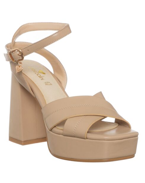 Sandales Uzu beiges - Talon 10.5 cm