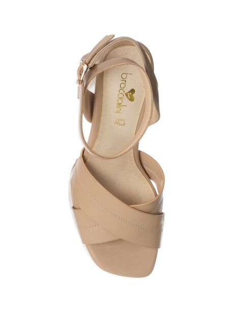 Sandales Uzu beiges - Talon 10.5 cm