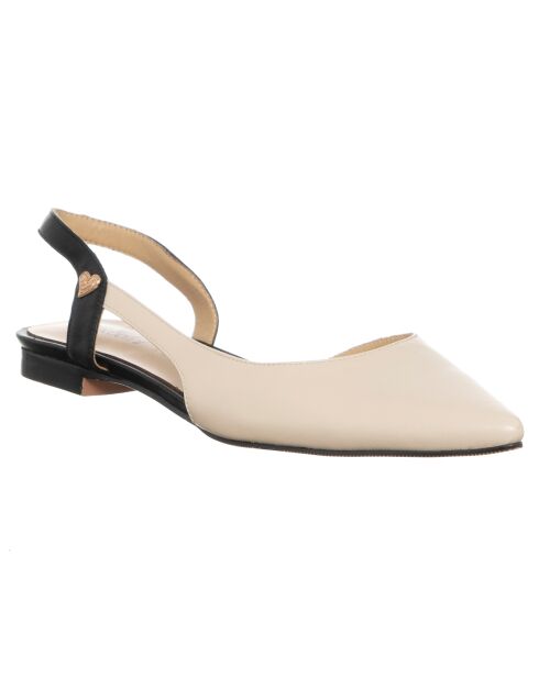 Slingbacks Cali beige/noir