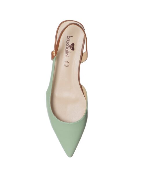 Slingbacks Sig vert/marron