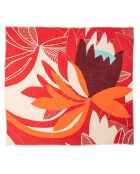 Carré 100% Coton Bio Tulipe rouge - 130x130 cm