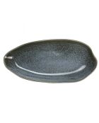Grand plat en Grès Zao gris - 29.7x14.3x22 cm