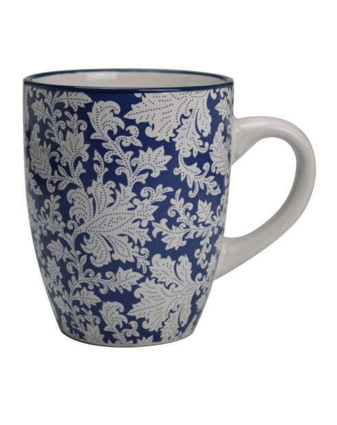 6 Mugs en Porcelaine Majorelle bleu/blanc - 500 ml