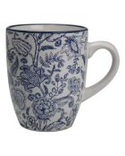 6 Majorelle Becher aus blau/weißem Porzellan, 500 ml
