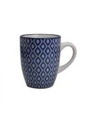 6 Majorelle Becher aus blau/weißem Porzellan, 500 ml