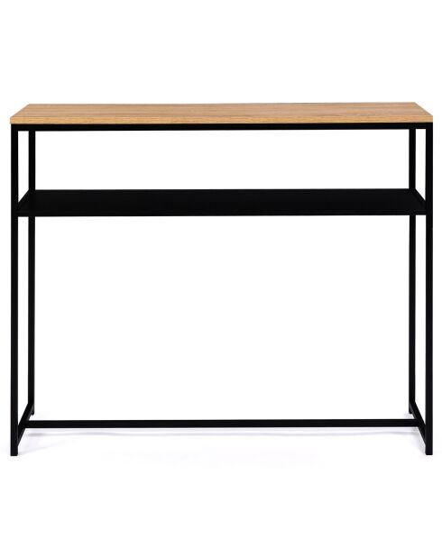 Console double liverpool bois/noir - 100x30x80 cm