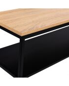 Console double liverpool bois/noir - 100x30x80 cm