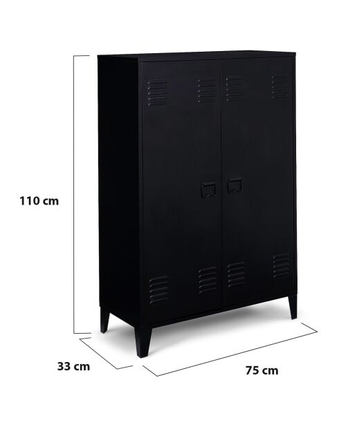 Armoire basse storen noire - 75x33x110 cm