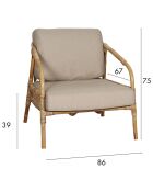 Fauteuil Manao beige - 86x67x75 cm