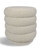 Pouf pivotant en Bouclette Linus beige - 44.5x44.5x45 cm