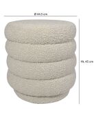 Pouf pivotant en Bouclette Linus beige - 44.5x44.5x45 cm