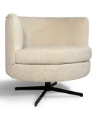 Fauteuil pivotant en Velours cotelé écru - 75x75x69.5 cm