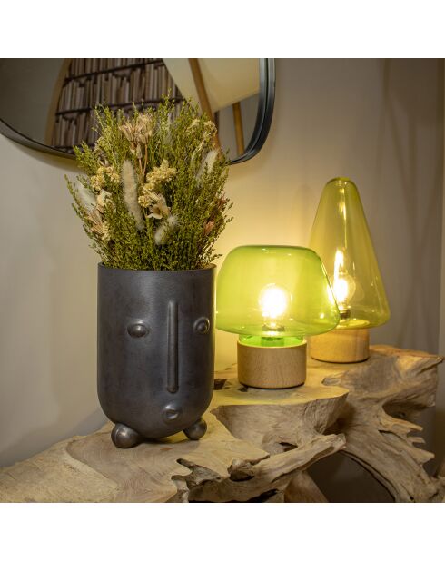 Olav graue Vase aus geblasenem Glas - 16,5 x 15,5 x 24 cm