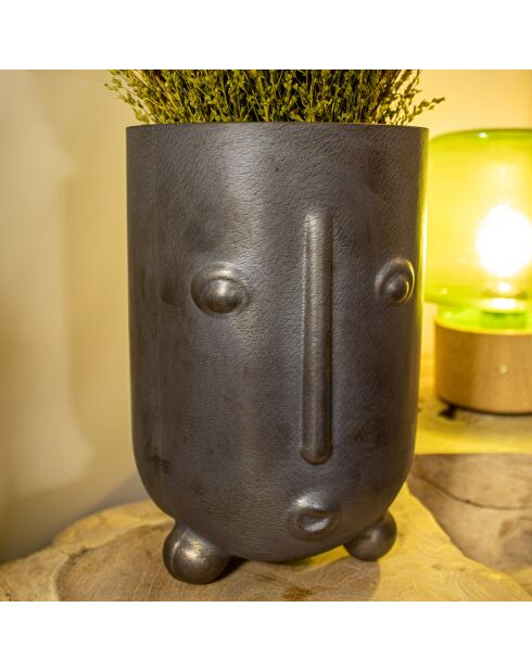 Olav graue Vase aus geblasenem Glas - 16,5 x 15,5 x 24 cm