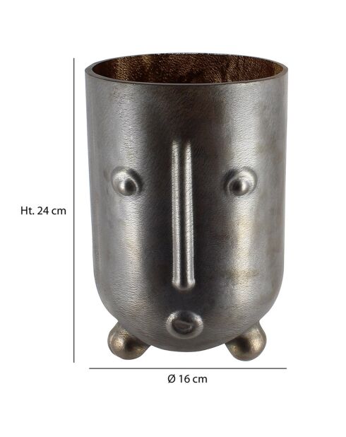 Olav graue Vase aus geblasenem Glas - 16,5 x 15,5 x 24 cm