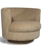 Fauteuil pivotant velours cotelé Sirk beige - 77x71x81 cm