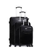 3 Valises 4 roues simples Detroit 75/65/55 cm noires