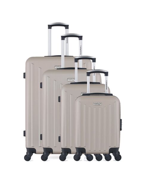 4 Brooklyn-M 75/65/55/46 cm gouden eenpersoons koffers met 4 wielen