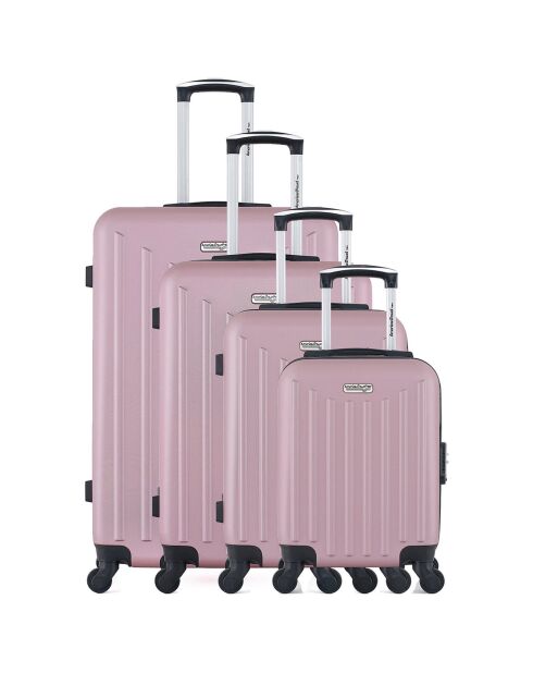 4 Brooklyn-M 75/65/55/46 cm einfache 4-Rad-Koffer Roségold